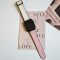 For pple Watch Series 5 44mm Fold Magnetic Square Buckle PU Silicone Watch Band(Pink White)
