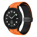 For Samsung Galaxy watch 5 Golf Edition Two Color Magnetic Folding Buckle Silicone Watch Band(Ora...