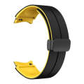 For Samsung Galaxy Watch 5  44mm Two Color Magnetic Folding Buckle Silicone Watch Band(Black+Yellow)