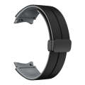 For Samsung Galaxy Watch 5  44mm Two Color Magnetic Folding Buckle Silicone Watch Band(Black+Grey)