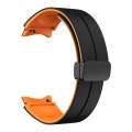 For Samsung Galaxy Watch 5  40mm Two Color Magnetic Folding Buckle Silicone Watch Band(Black+Orange)