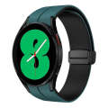 For Samsung Galaxy Watch 4 44mm Two Color Magnetic Folding Buckle Silicone Watch Band(Green+Black)