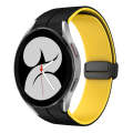 For Samsung Galaxy Watch 4 40mm Two Color Magnetic Folding Buckle Silicone Watch Band(Black+Yellow)