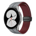 For Samsung Galaxy Watch 4 40mm Two Color Magnetic Folding Buckle Silicone Watch Band(Grey+Wine Red)