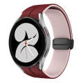 For Samsung Galaxy Watch 4 40mm Two Color Magnetic Folding Buckle Silicone Watch Band(Wine Red+Pink)