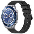 For Huawei Watch Ultimate 22mm Textured Silicone Solid Color Watch Band(Black)
