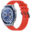 For Huawei Watch Ultimate 22mm Textured Silicone Solid Color Watch Band(Red)