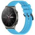 For Huawei GT2 Pro 22mm Textured Silicone Solid Color Watch Band(Sky Blue)