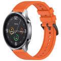 For Xiaomi MI Watch Color 22mm Textured Silicone Solid Color Watch Band(Orange)