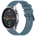 For Xiaomi MI Watch Color 22mm Textured Silicone Solid Color Watch Band(Rock Cyan)