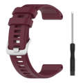 For Garmin  Instinct 2 Solar Solid Color Sports Silicone Watch Band(Burgundy)