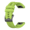 For Garmin Quatix 7 Pro Solid Color Black Buckle Silicone Quick Release Watch Band(Lime green)