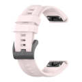 For Garmin Quatix 7 Pro Solid Color Black Buckle Silicone Quick Release Watch Band(Pink)