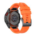 For Garmin Quatix 7 Pro Solid Color Black Buckle Silicone Quick Release Watch Band(Orange)