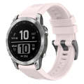 For Garmin Fenix 7 Pro Solid Color Black Buckle Silicone Quick Release Watch Band(Pink)
