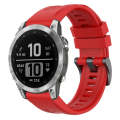 For Garmin Fenix 7 Pro Solid Color Black Buckle Silicone Quick Release Watch Band(Red)