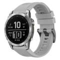 For Garmin Fenix 7 Pro Solid Color Black Buckle Silicone Quick Release Watch Band(Gray)