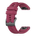 For Garmin Descent G1 / G1 Solar Solid Color Black Buckle Silicone Quick Release Watch Band(Wine ...