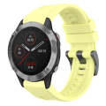 For Garmin Fenix 6 GPS Solid Color Black Buckle Silicone Quick Release Watch Band(Yellow)