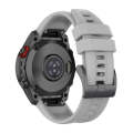 For Garmin Fenix 6 GPS Solid Color Black Buckle Silicone Quick Release Watch Band(Gray)
