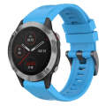 For Garmin Fenix 6 GPS Solid Color Black Buckle Silicone Quick Release Watch Band(Sky Blue)