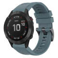 For Garmin Fenix 6 Pro GPS Solid Color Black Buckle Silicone Quick Release Watch Band(Rock Blue)