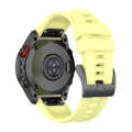 For Garmin Fenix 6 Pro GPS Solid Color Black Buckle Silicone Quick Release Watch Band(Yellow)