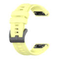 For Garmin Fenix 6 Pro GPS Solid Color Black Buckle Silicone Quick Release Watch Band(Yellow)
