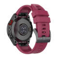 For Garmin Fenix 5 / Fenix 5 Plus Solid Color Black Buckle Silicone Quick Release Watch Band(Wine...