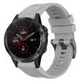 For Garmin Fenix 5 / Fenix 5 Plus Solid Color Black Buckle Silicone Quick Release Watch Band(Gray)