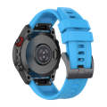 For Garmin MARQ Solid Color Black Buckle Silicone Quick Release Watch Band(Sky Blue)