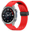 For Garmin Descent MK3 43mm 20mm Holes Magnetic Folding Buckle Silicone Watch Band(Red)
