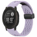 For Garmin Instinct 2 / Instinct 22mm Holes Magnetic Folding Buckle Silicone Watch Band(Purple)