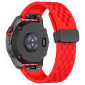 For Garmin Epix Gen2 / Epix Pro Gen2 47mm Holes Magnetic Folding Buckle Silicone Watch Band(Red)