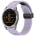 For Garmin Epix Gen2 / Epix Pro Gen2 47mm Holes Magnetic Folding Buckle Silicone Watch Band(Purple)