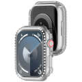 For Apple Watch SE 2023 44mm Diamond Hollow PC Watch Case(Transparent)