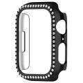 For Apple Watch SE 2023 44mm Diamond Hollow PC Watch Case(Black)