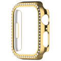 For Apple Watch Series 9 45mm Diamond Hollow PC Watch Case(Gold)