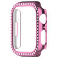 For pple Watch Series 9 41mm Diamond Hollow PC Watch Case(Pink)