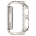 For pple Watch Series 9 41mm Diamond Hollow PC Watch Case(Starlight)