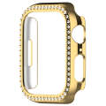 For Apple Watch Series 8 45mm Diamond Hollow PC Watch Case(Gold)