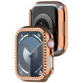 For Apple Watch Series 8 45mm Diamond Hollow PC Watch Case(Rose Gold)