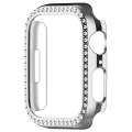For Apple Watch SE 2022 40mm Diamond Hollow PC Watch Case(Silver)