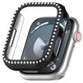 For Apple Watch Series 7 41mm Diamond Hollow PC Watch Case(Black)