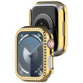 For Apple Watch Series 7 41mm Diamond Hollow PC Watch Case(Gold)
