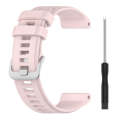 For Garmin Forerunner 965 22mm Solid Color Silicone Watch Band(Pink)