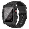 For Apple Watch Series 5 44mm TPU Frame Integrated Tempered Film Integrated Watch Band Case(Black)