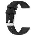 For Garmin Active 5 20mm Smooth Solid Color Silicone Watch Band(Black)