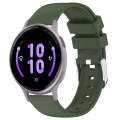 For Garmin Active 5 20mm Smooth Solid Color Silicone Watch Band(Army Green)