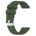 For Garmin Active 5 20mm Smooth Solid Color Silicone Watch Band(Army Green)